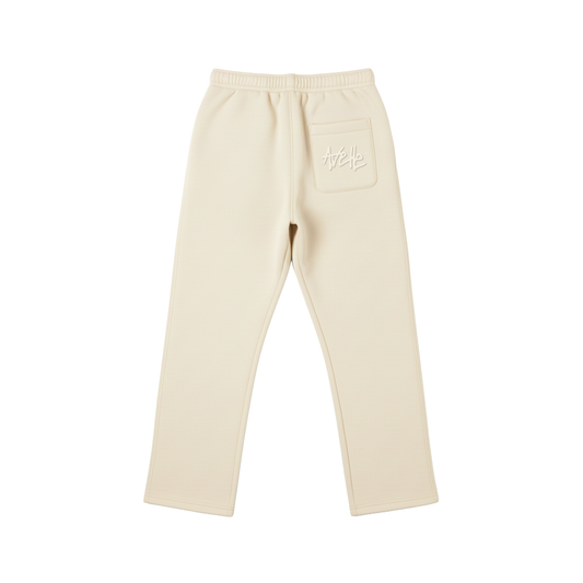 Heavy Fleece Relaxed Sweatpants In Beige