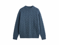 Cable Knit Sweater In Slate Blue