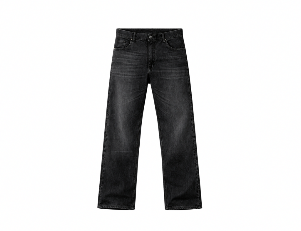 Washed Baggy Denim In Black