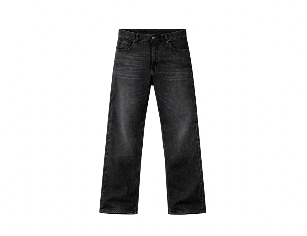 Washed Baggy Denim In Black