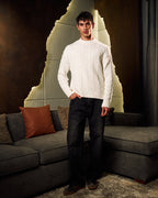 Cable Knit Sweater In Off White