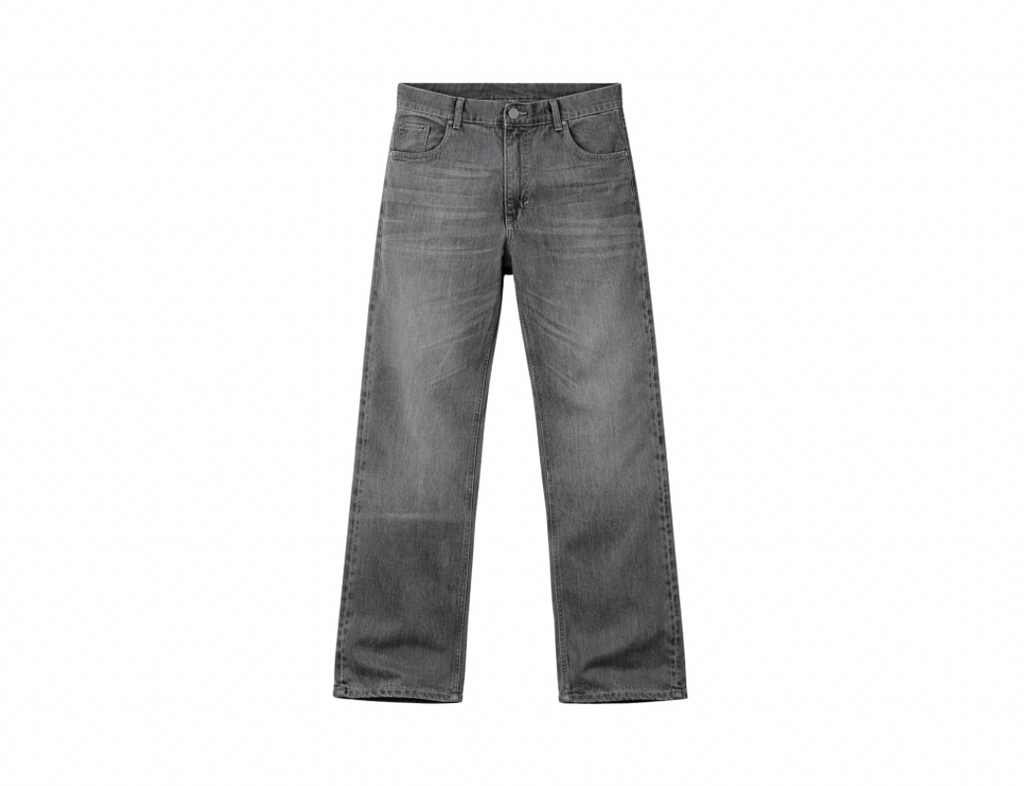 Washed Baggy Denim In Grey