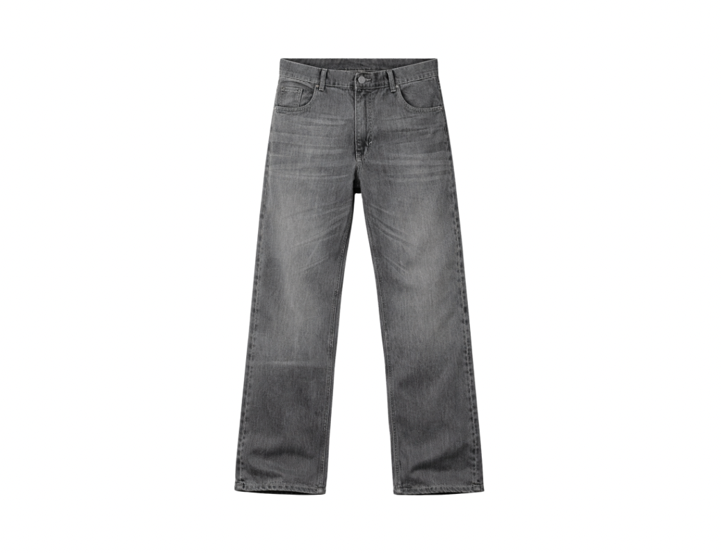 Washed Baggy Denim In Grey