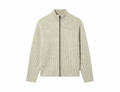 Zip Up Knitted Sweater In Beige