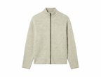 Zip Up Knitted Sweater In Beige