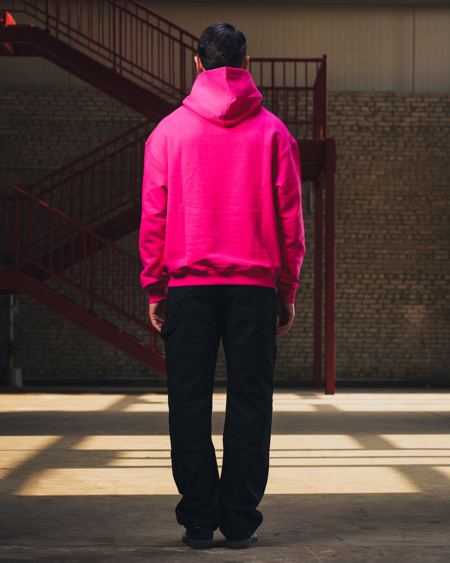 Heavyweight Logo Printed Hoodie in Deep Pink