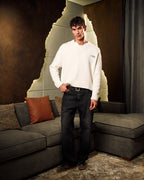 Knitted Polo Sweater In Off White