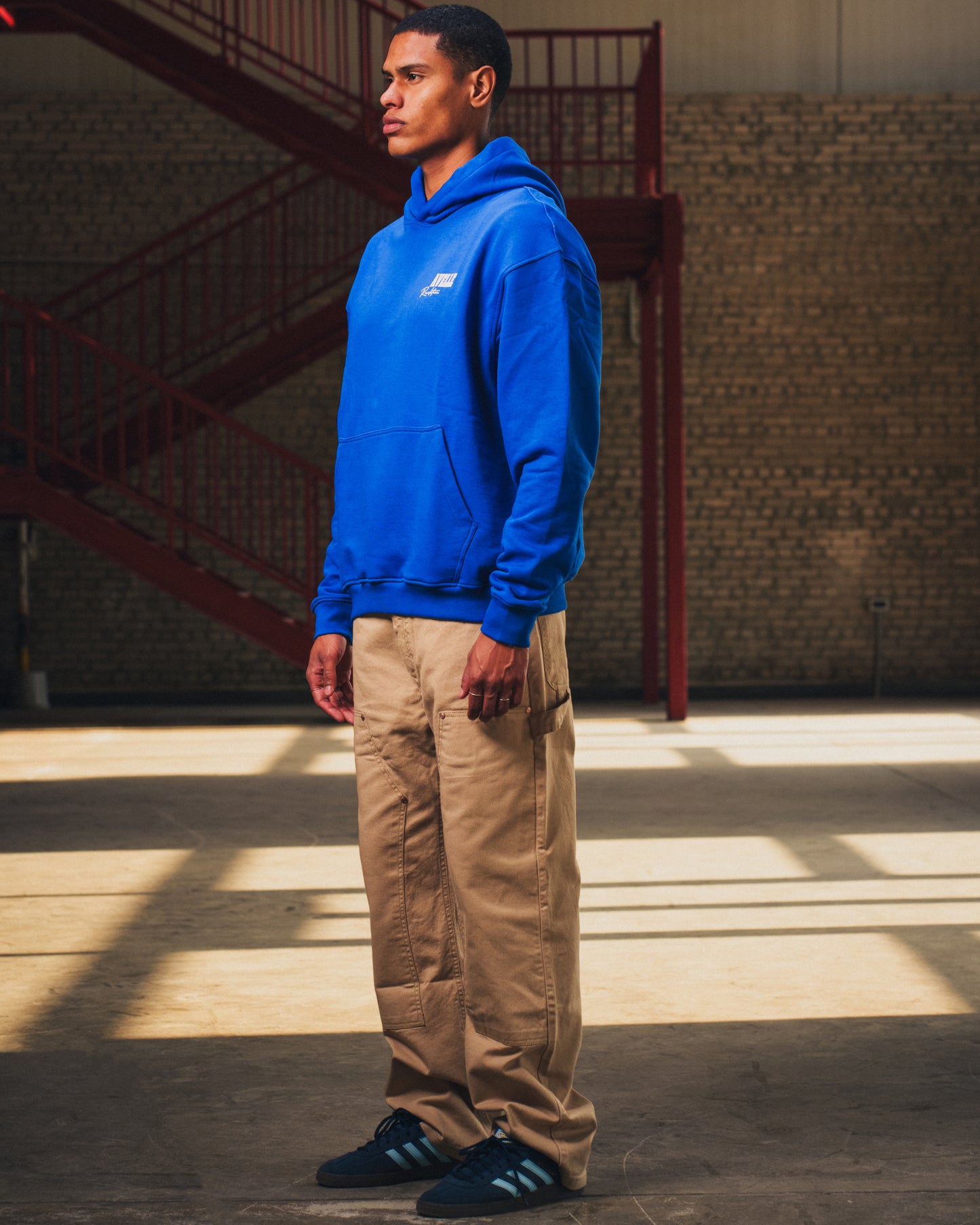 Heavyweight Logo Printed Hoodie in Royal Bue