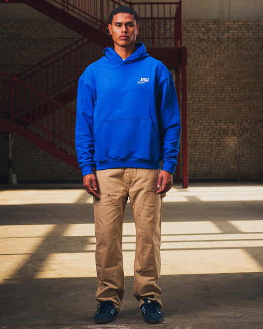 Heavyweight Logo Printed Hoodie in Royal Bue