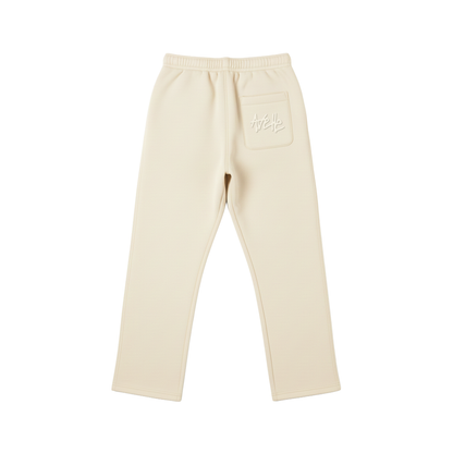 Heavy Fleece Relaxed Sweatpants In Beige