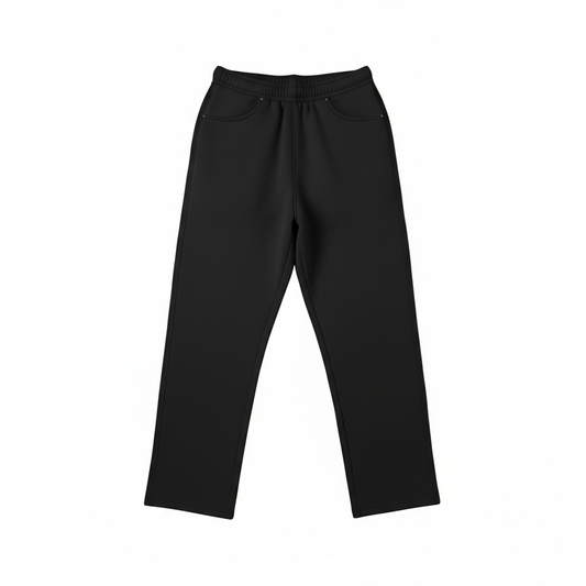Heavy Fleece Relaxed Sweatpants In Black