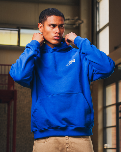 Heavyweight Logo Printed Hoodie in Royal Bue