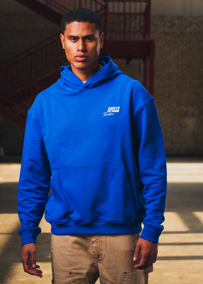 Heavyweight Logo Printed Hoodie in Royal Bue