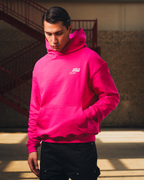 Heavyweight Logo Printed Hoodie in Deep Pink
