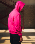 Heavyweight Logo Printed Hoodie in Deep Pink