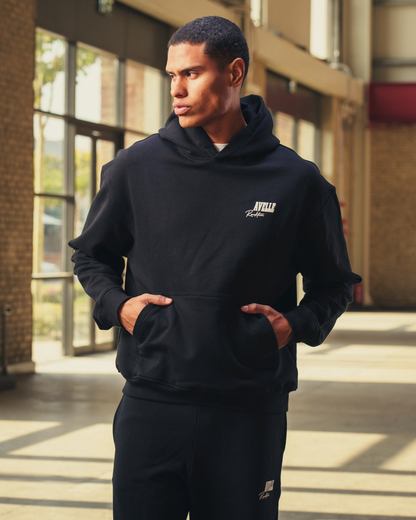 Heavyweight Logo Printed Hoodie in Black