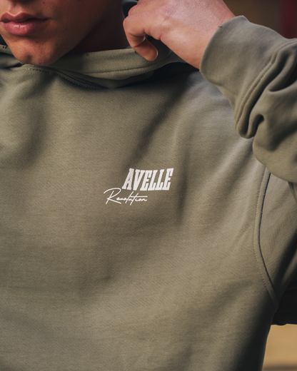 Heavyweight Logo Printed Hoodie in Olive
