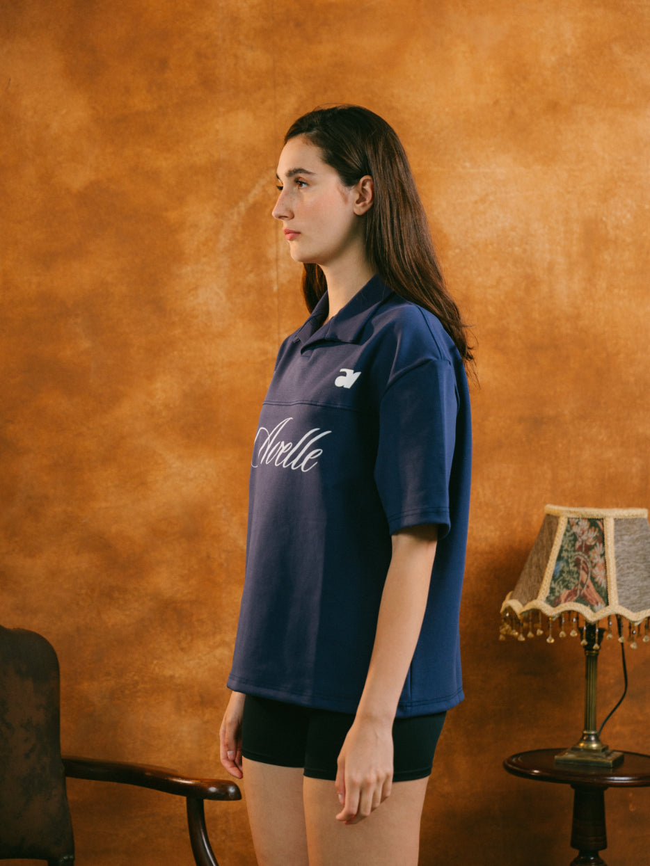 Jersey Polo in Purple
