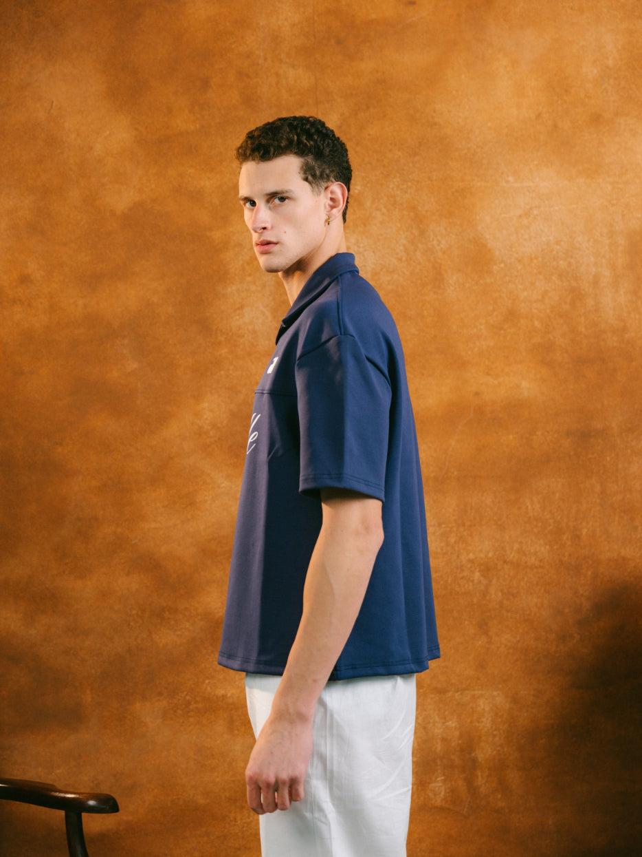 Jersey Polo in Purple