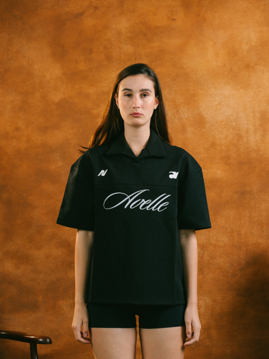 Jersey Polo in Black