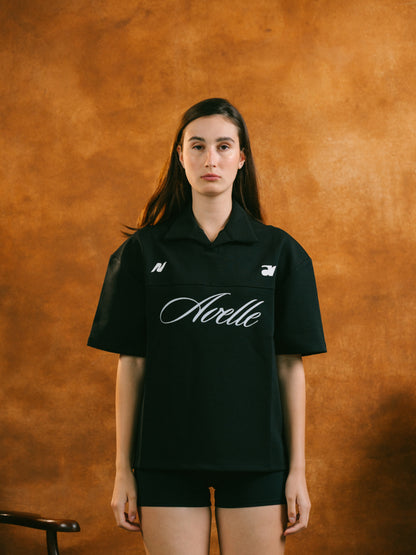 Jersey Polo in Black