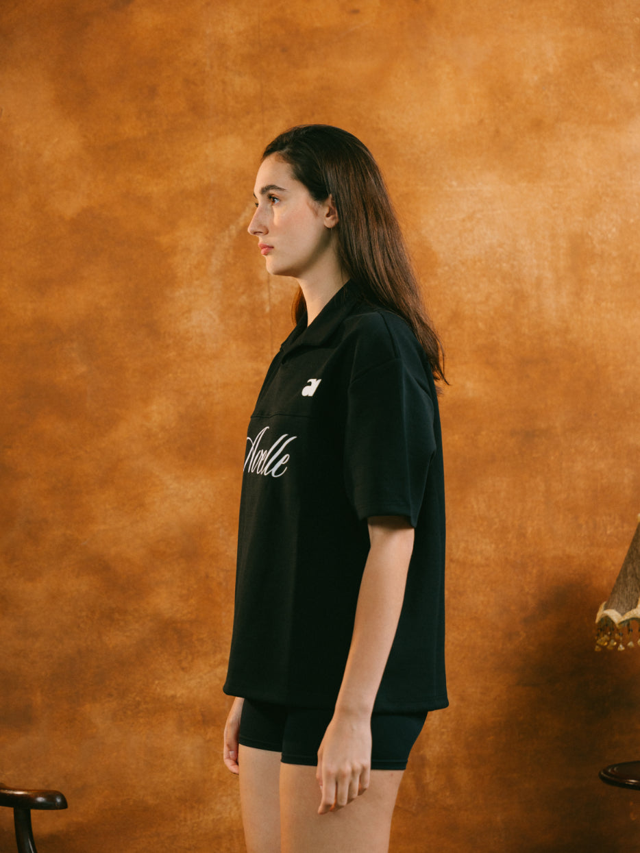 Jersey Polo in Black