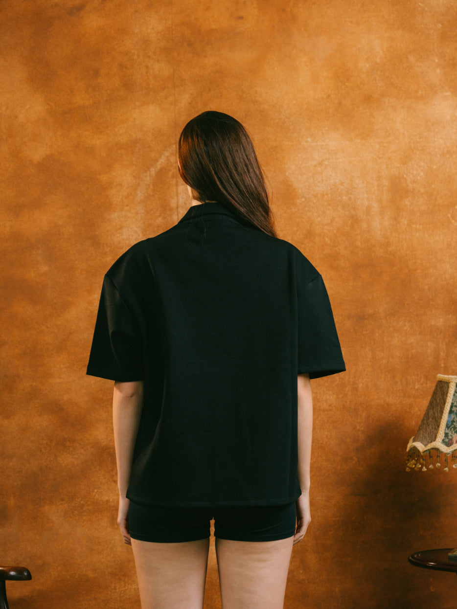 Jersey Polo in Black