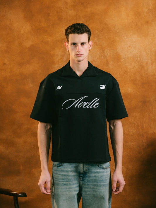Jersey Polo in Black