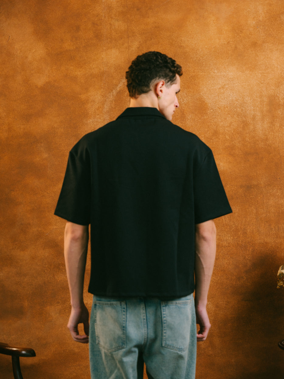 Jersey Polo in Black