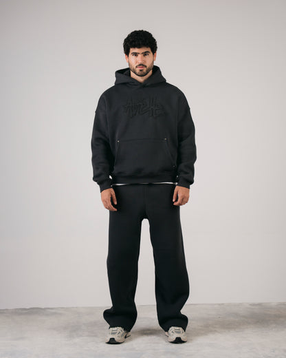 Avelle Applique Hoodie In Grey