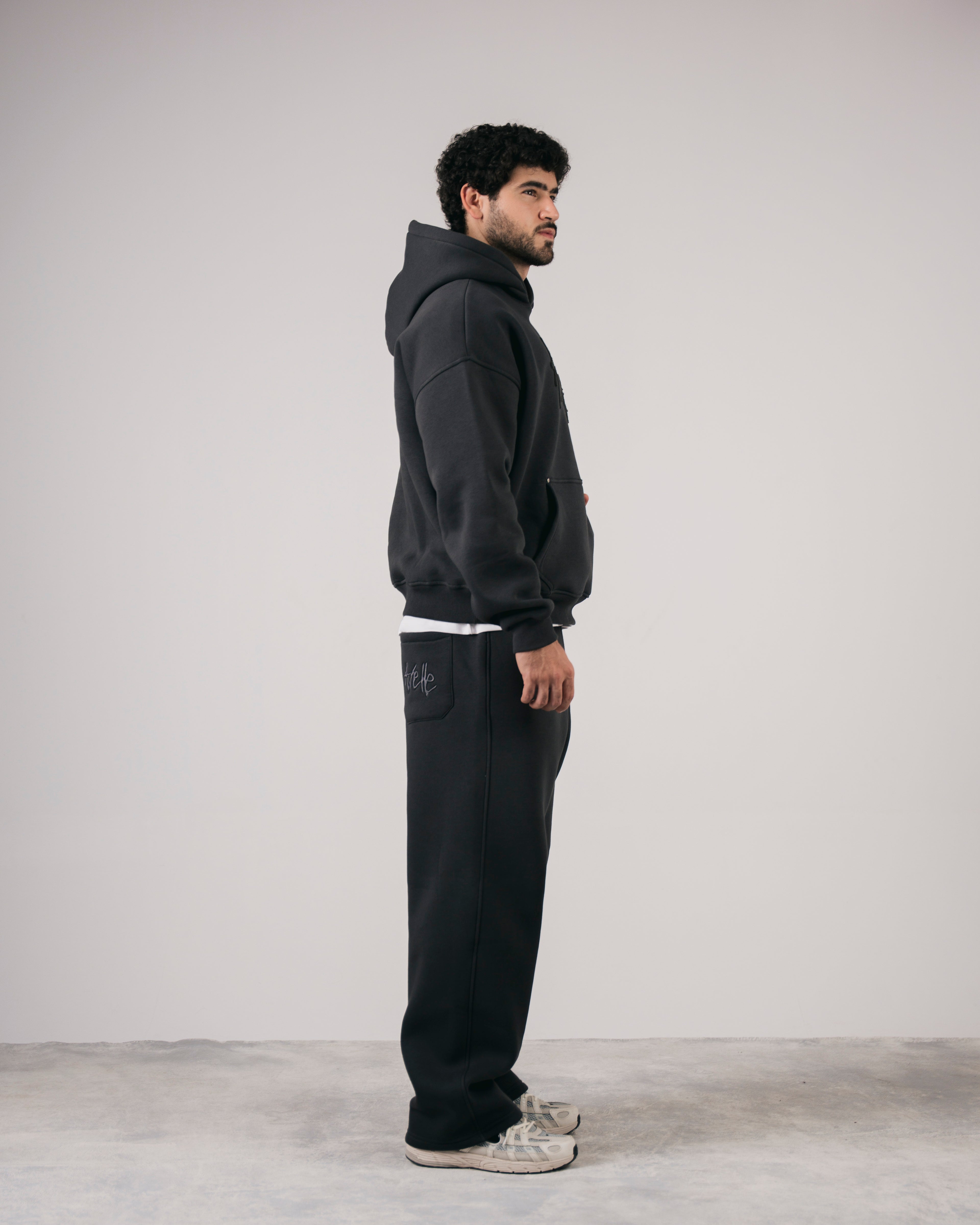 Avelle Applique Hoodie In Grey