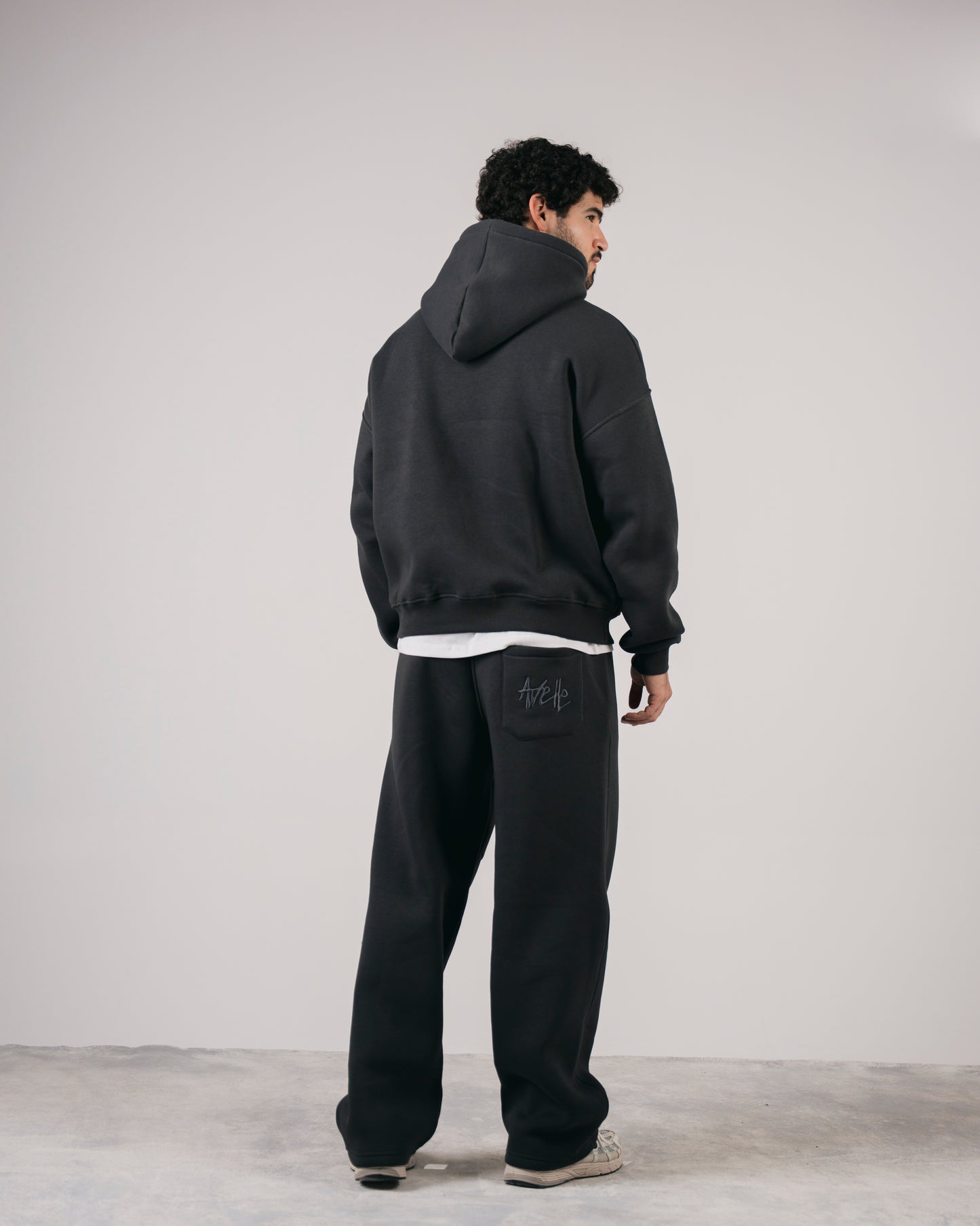 Avelle Applique Hoodie In Grey