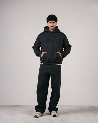 Avelle Applique Hoodie In Grey