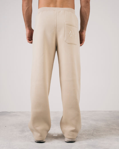 Heavy Fleece Relaxed Sweatpants In Beige
