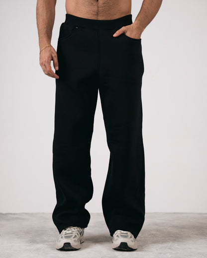 Heavy Fleece Relaxed Sweatpants In Black