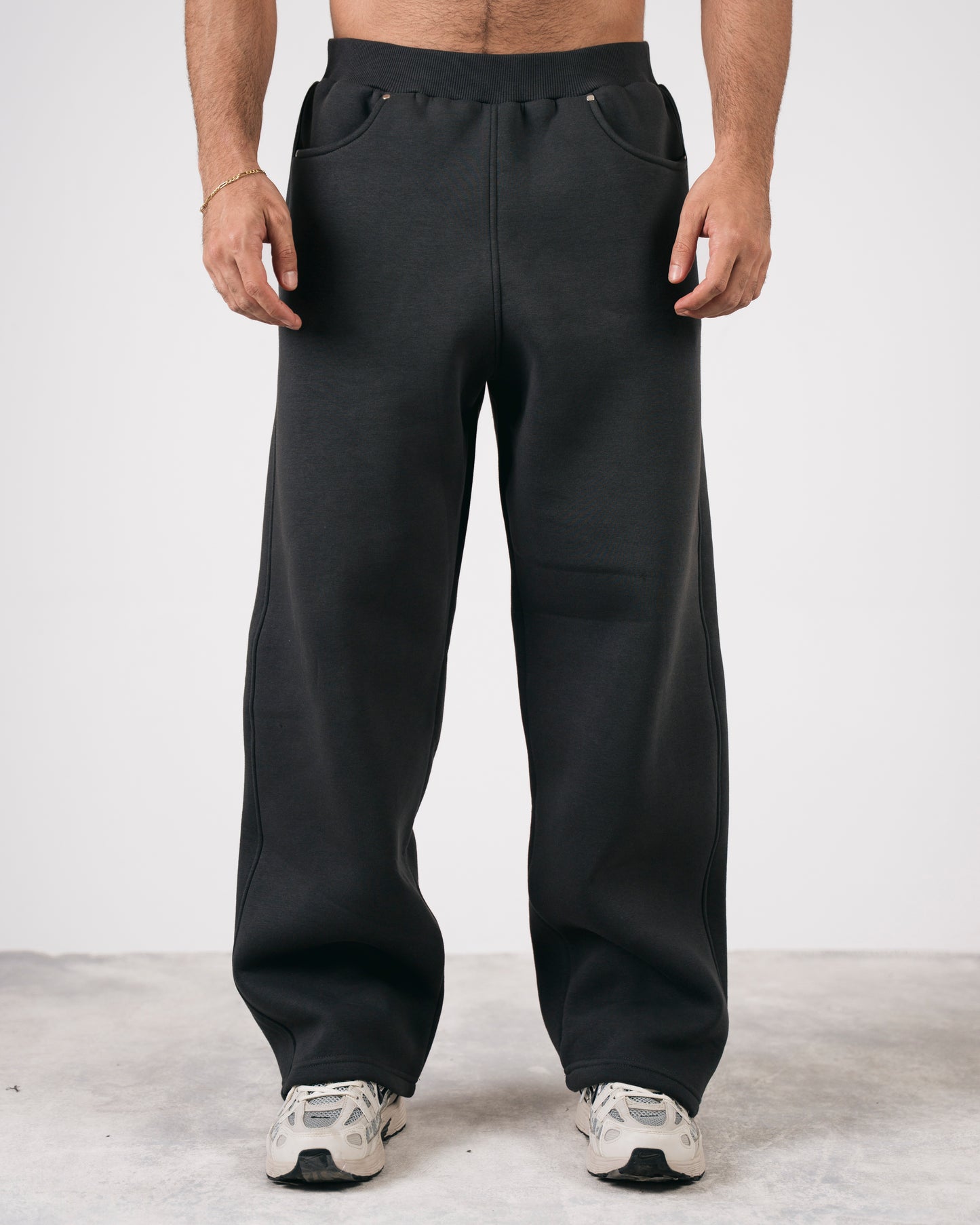 Heavy Fleece Relaxed Sweatpants In Grey