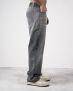 Washed Baggy Denim In Grey