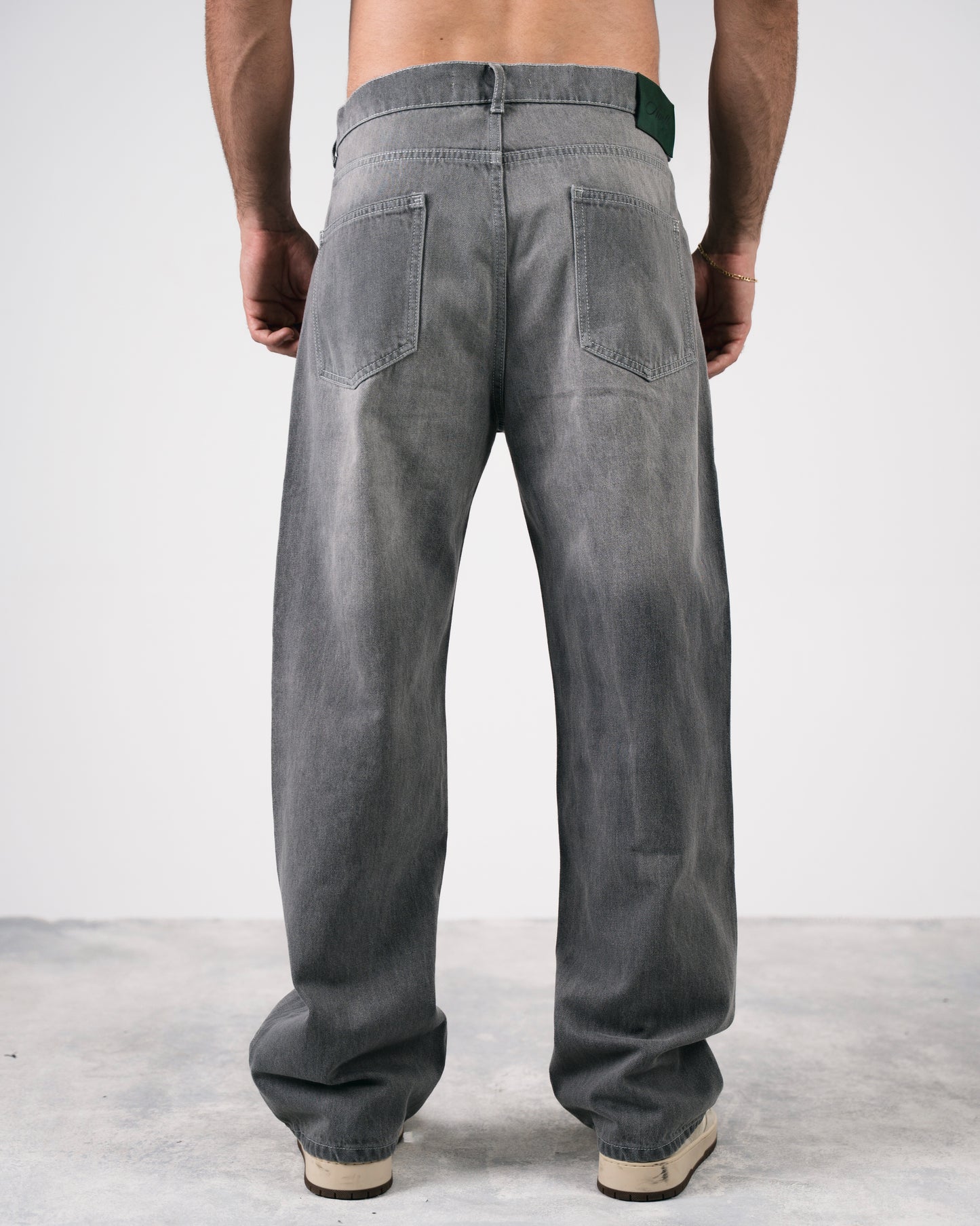 Washed Baggy Denim In Grey
