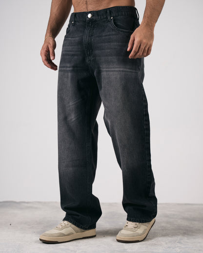 Washed Baggy Denim In Black