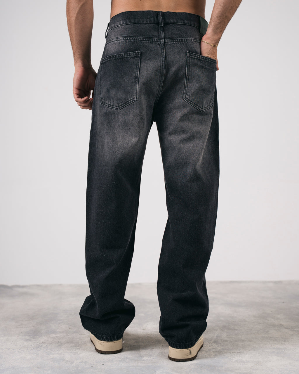 Washed Baggy Denim In Black