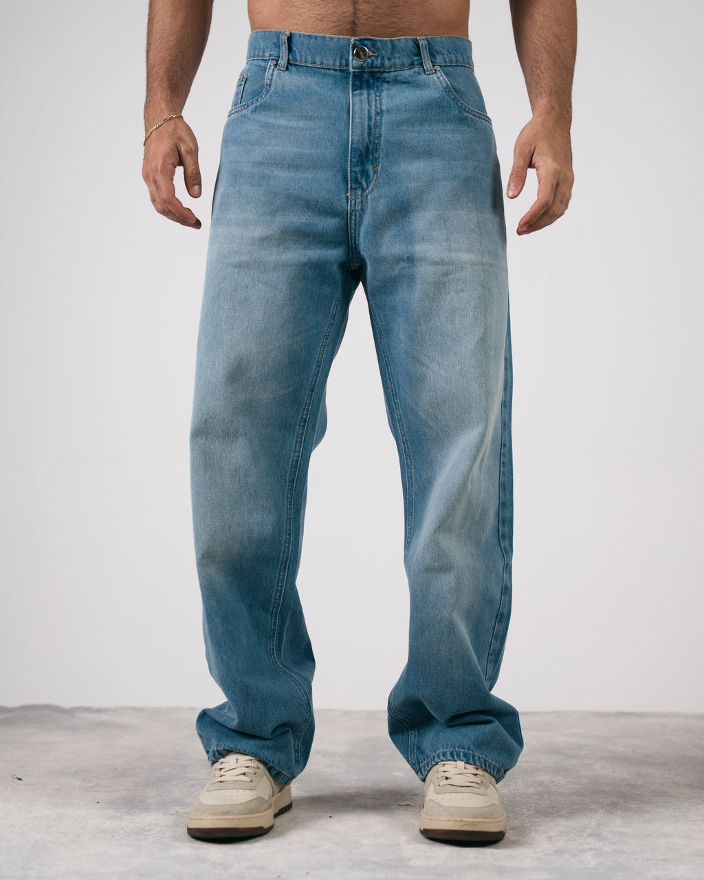 Washed Baggy Denim In Blue