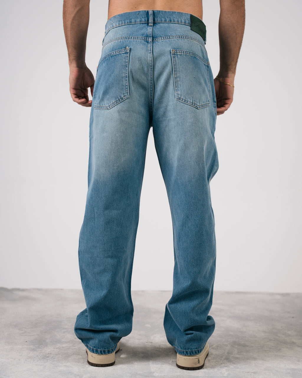 Washed Baggy Denim In Blue