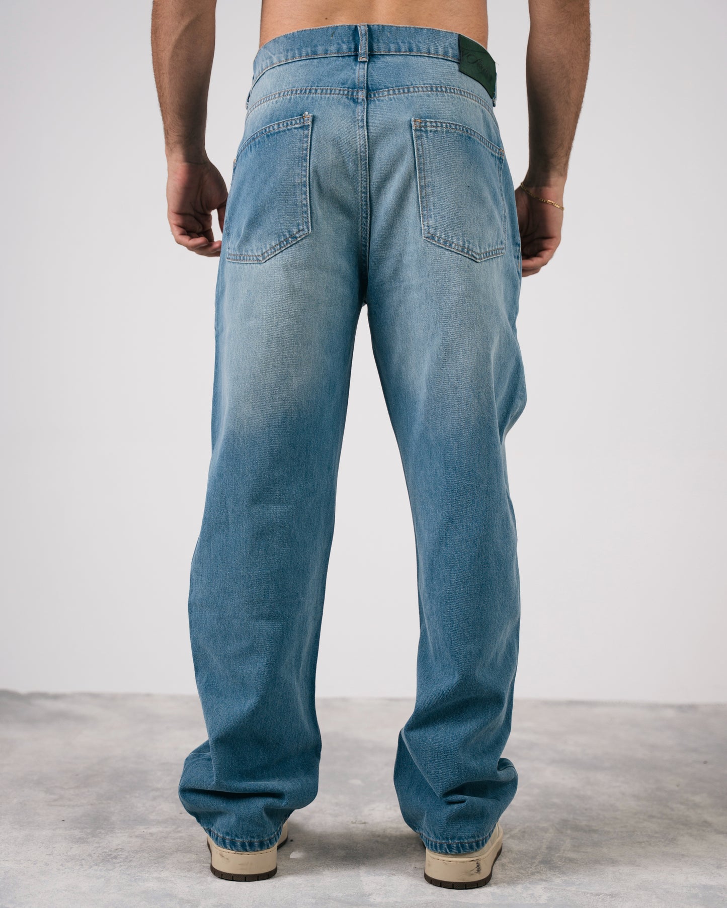 Washed Baggy Denim In Blue