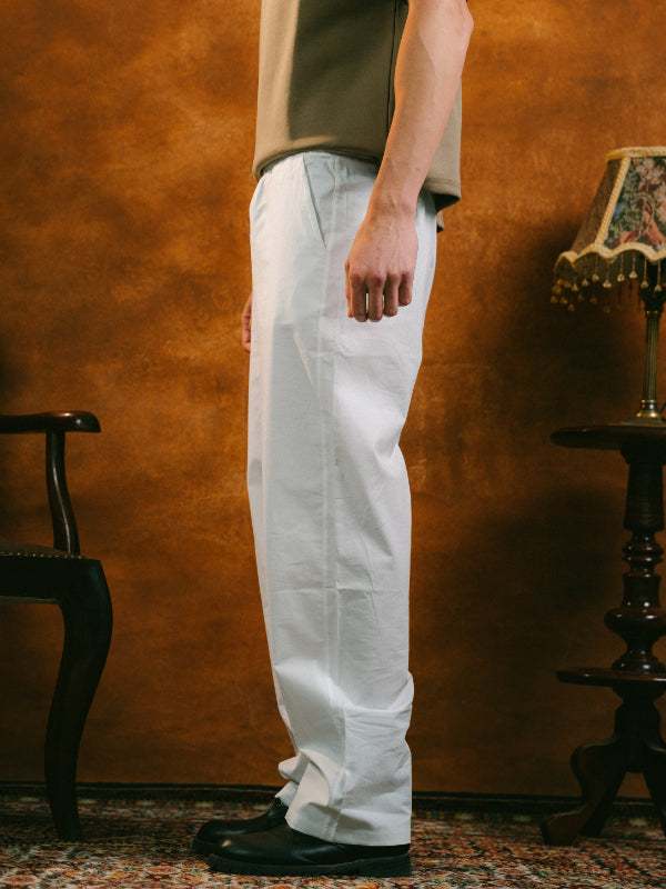 Relaxed Fit Summer Pants in White