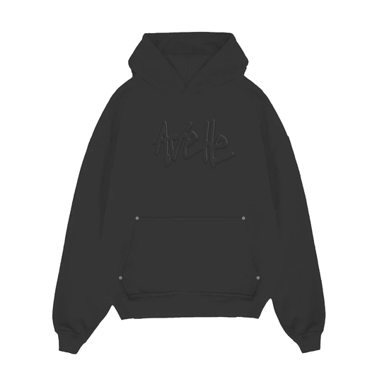 Avelle Applique Hoodie In Grey