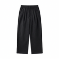 Linen Blend Pleated Pants In Black