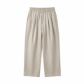 Linen Blend Pleated Pants In Beige