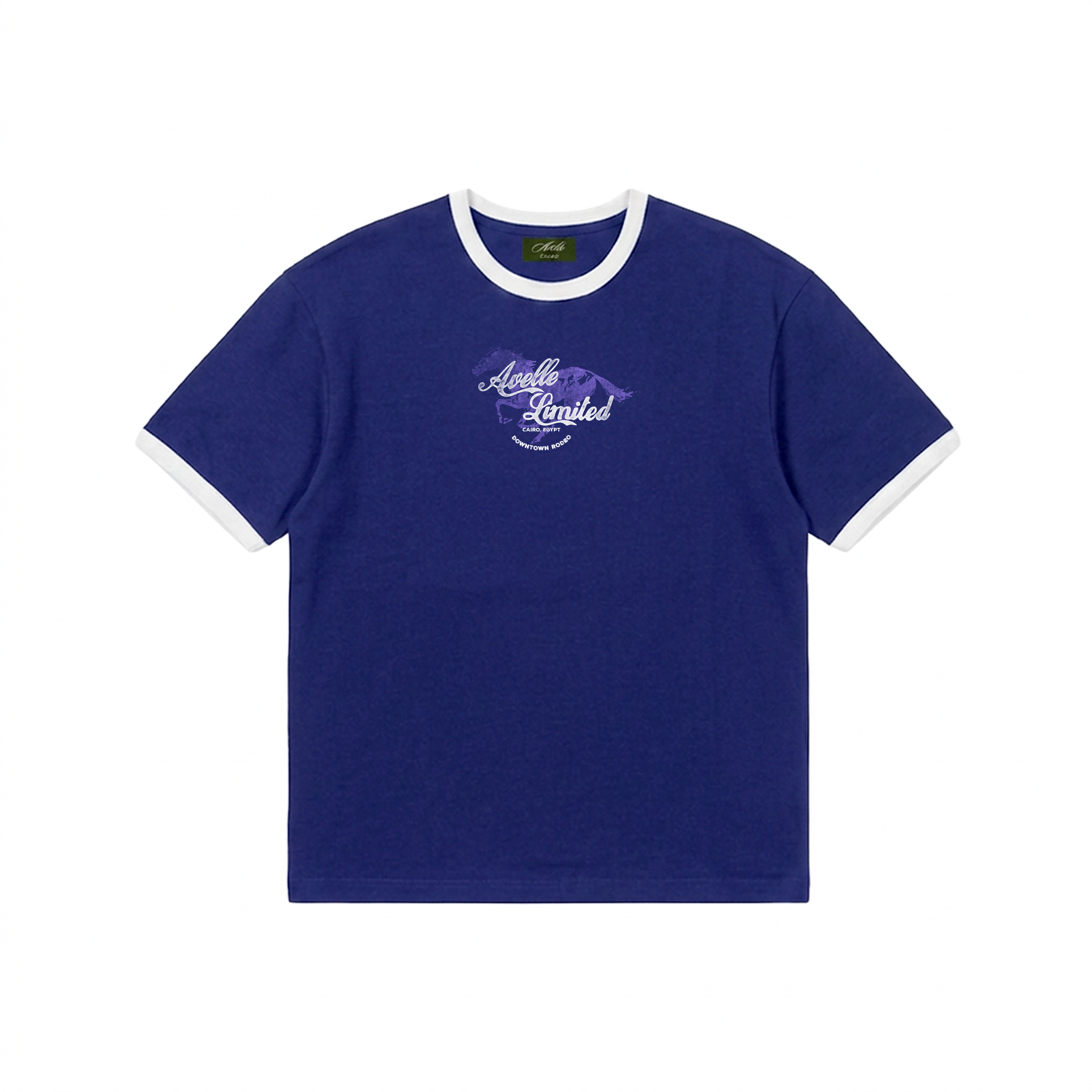 Rodeo Ringer Tee In Navy Blue