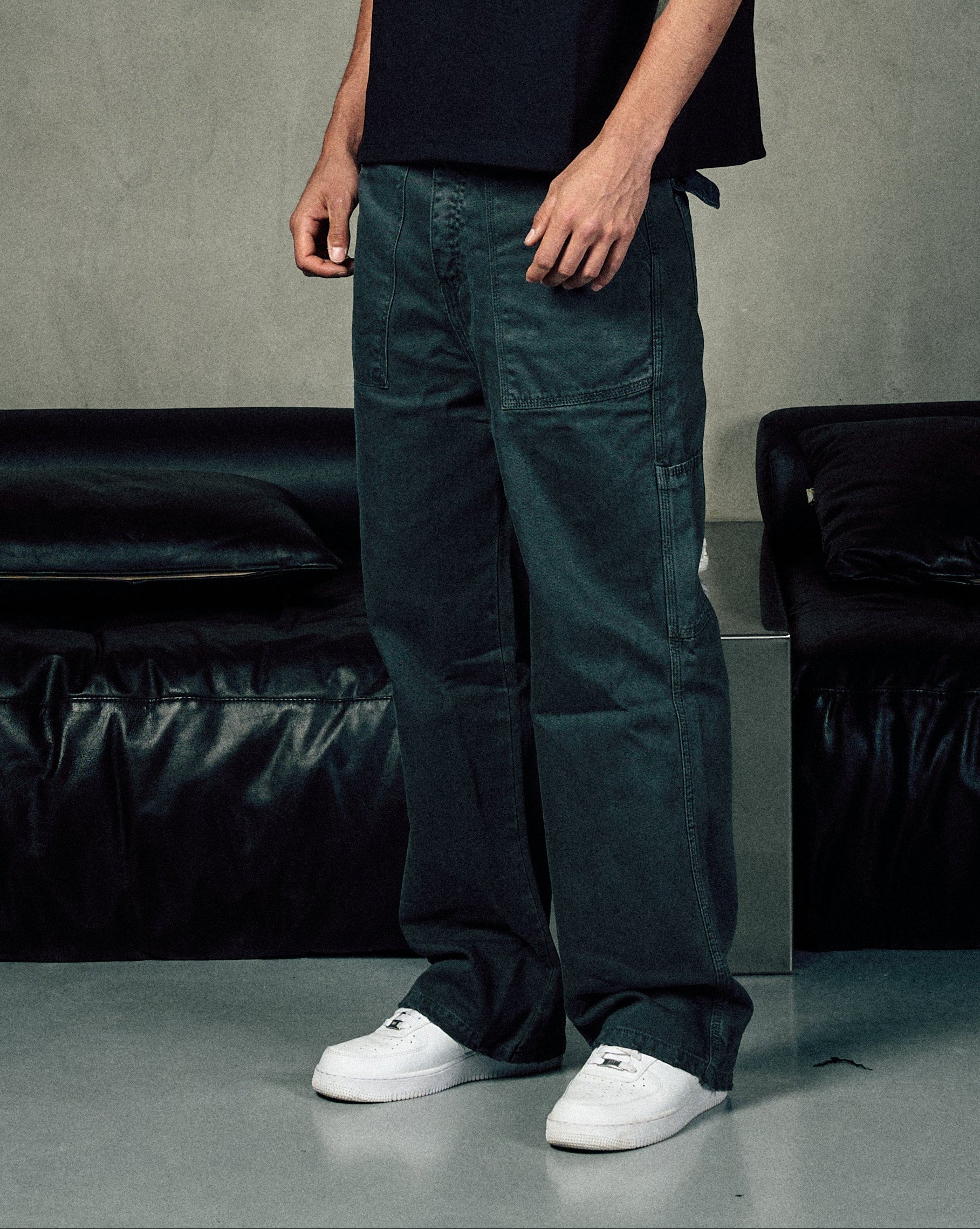 Washed Carpenter Pants In Grey