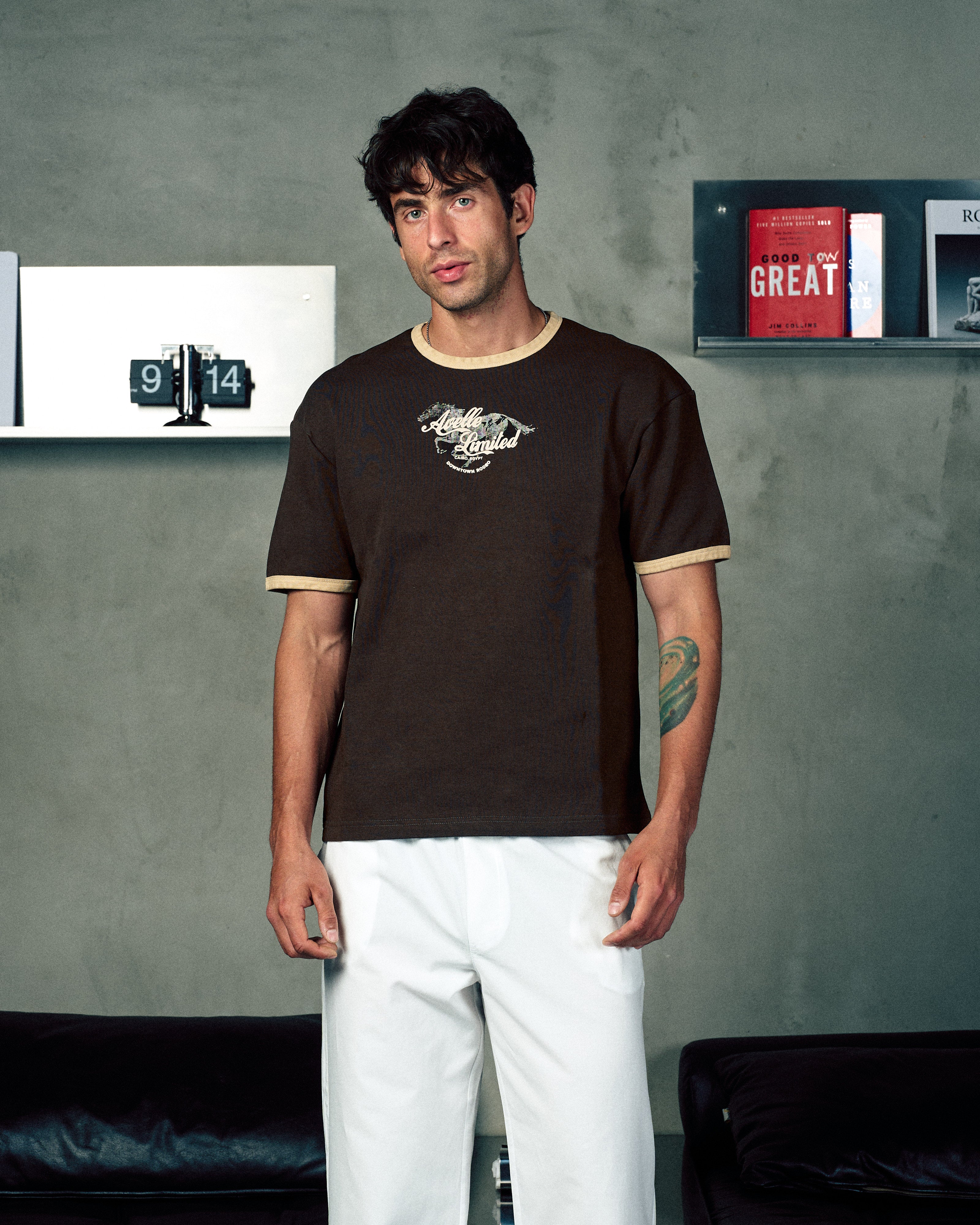 Rodeo Ringer Tee In Brown